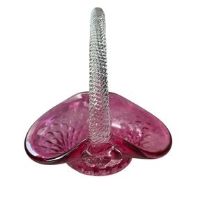Elegant Heritage Cranberry Collection/Pink Glass Basket